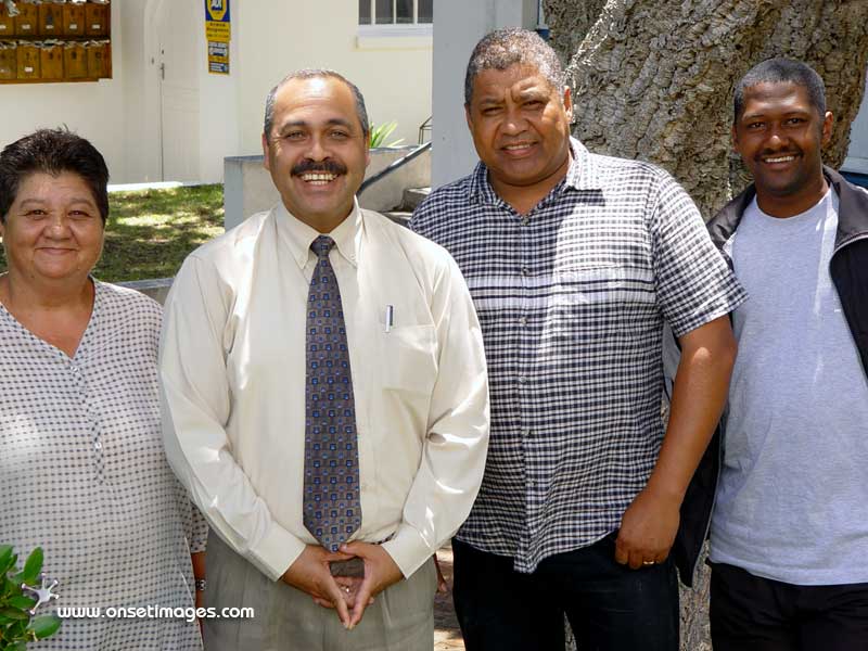 Kathleen Holmes, Gen. Assistant - Jonathan Dreyer, Curator - Jerome Abrahams, - Kenneth Johannes, Maintenance Manager Auxiliary Service Officer